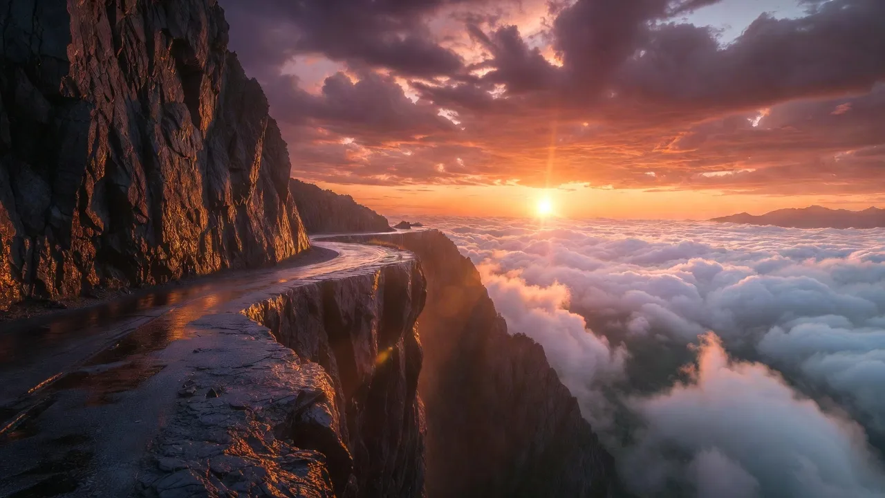 Mountain Road Above the Clouds